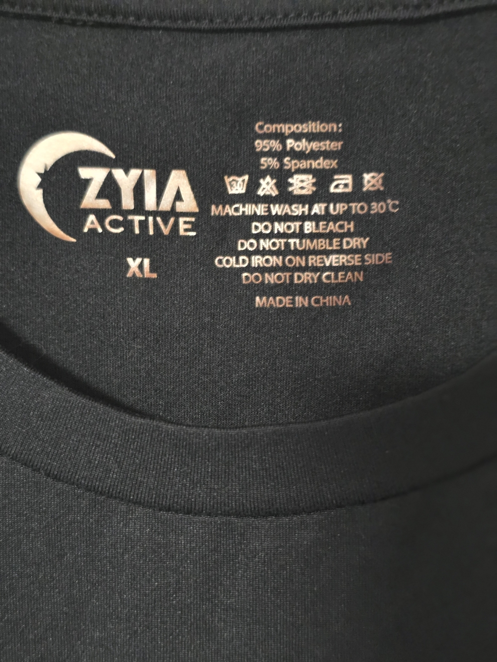 ZYIA Black Graphic Muscle Tank Top with White Kettlebell Crescent - Picture 4 of 6